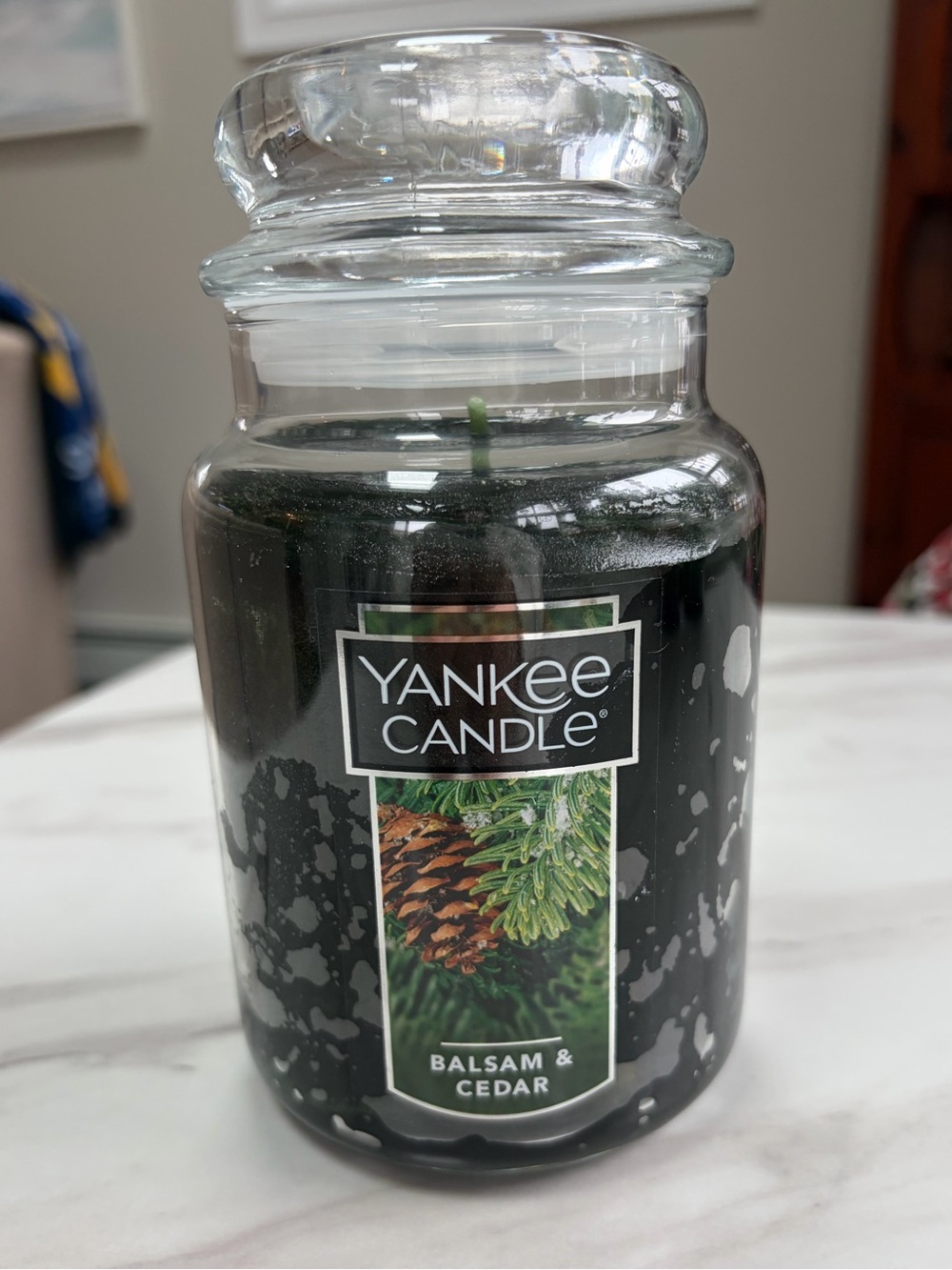 Yankee Candle Holiday Balsam & Cedar Large Jar 22oz Single Wick Christmas scent
